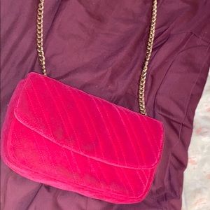 Suede burgundy purse